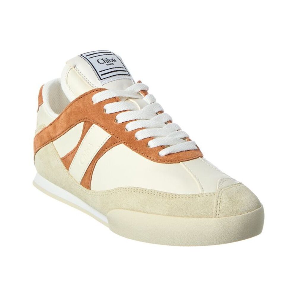 Chloé Kick Leather & Suede Sneaker, White